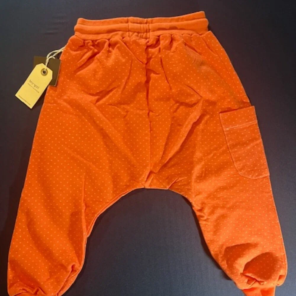 NWT BOY+GIRL vibrant orange harem pants subtle polka dots toddler 4‎